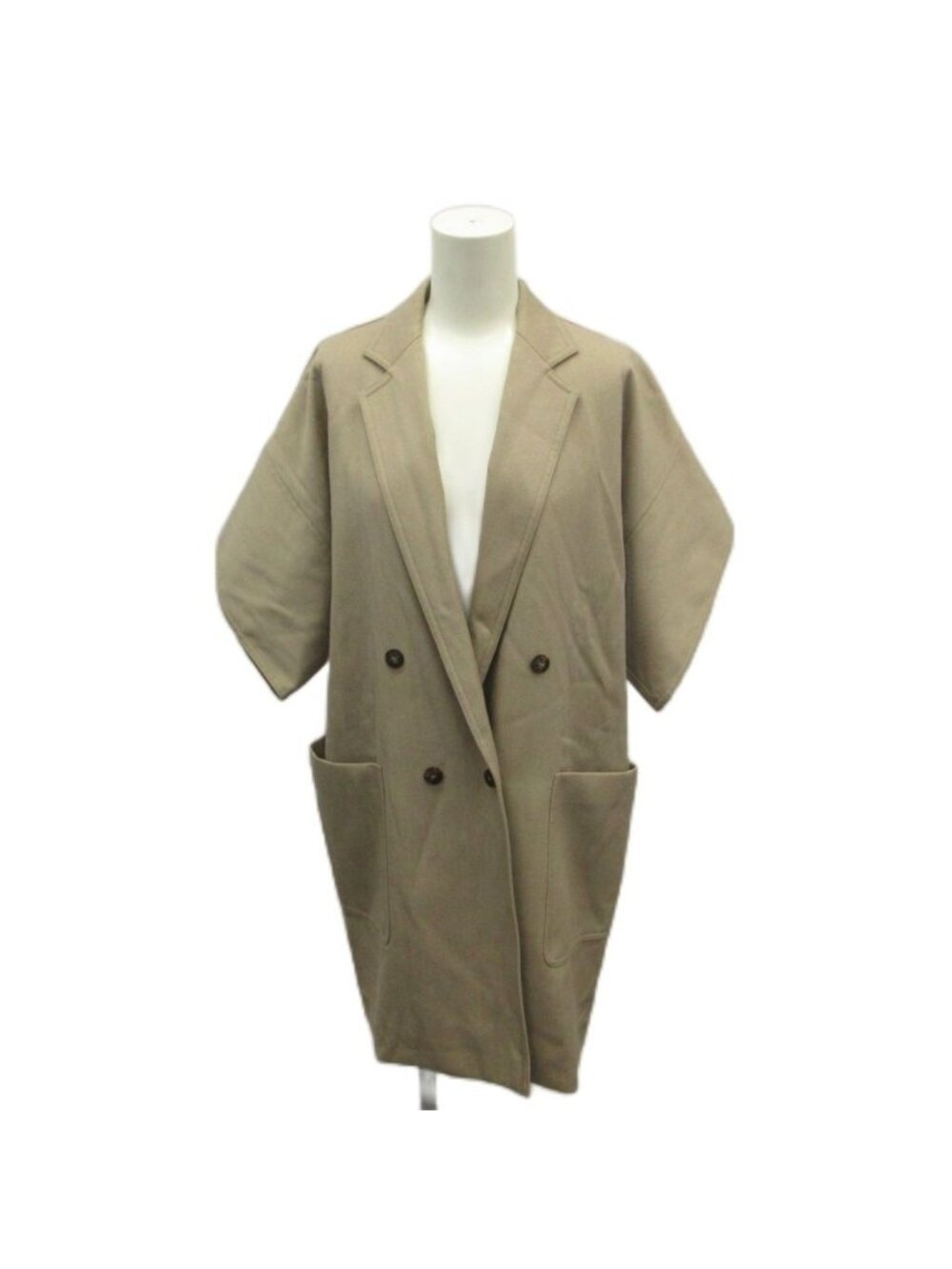 Max Mara White Tag Tailored Jacket Double Breasted Short Sleeve Beige 38